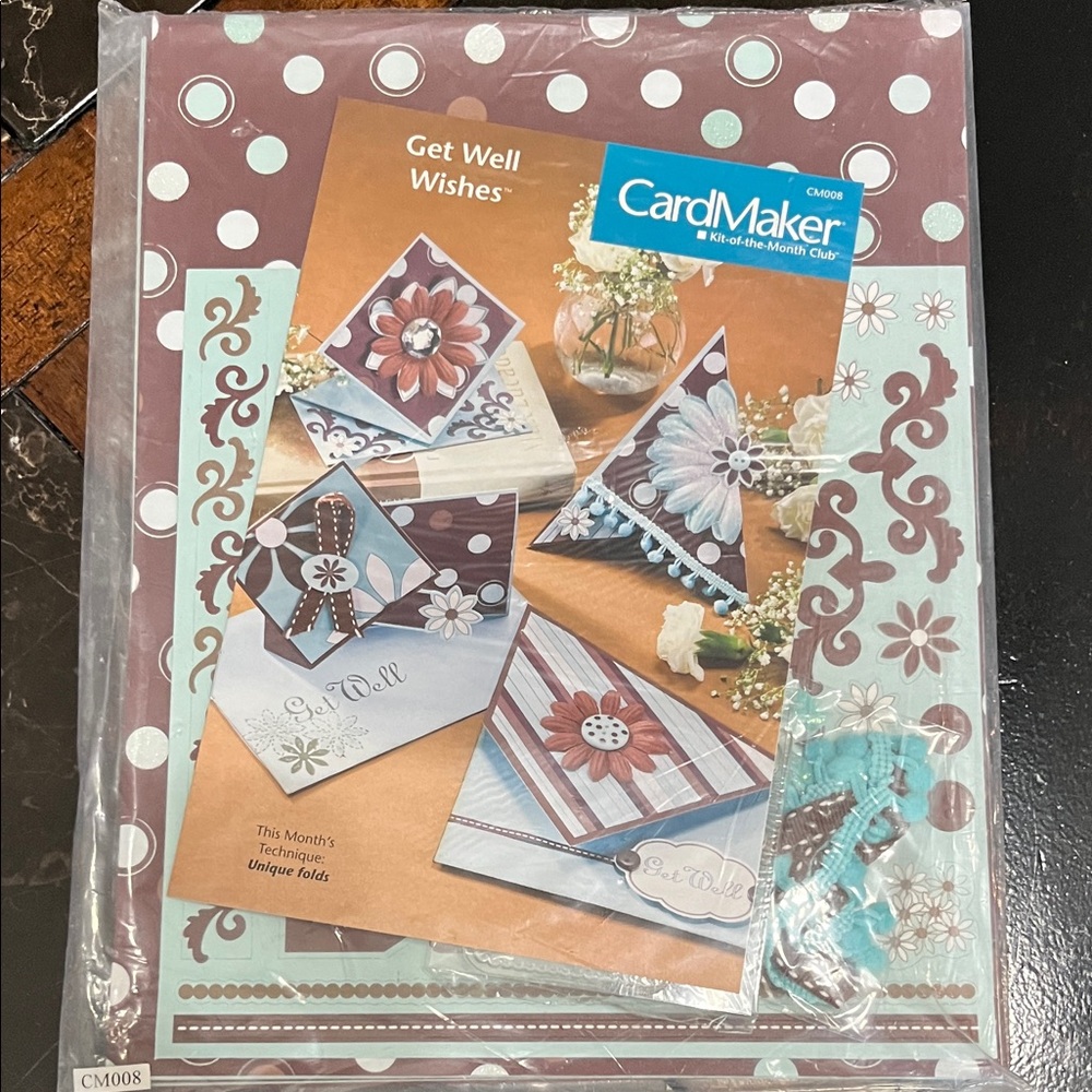 Get Well Wishes Card Kit in Teal and Brown
